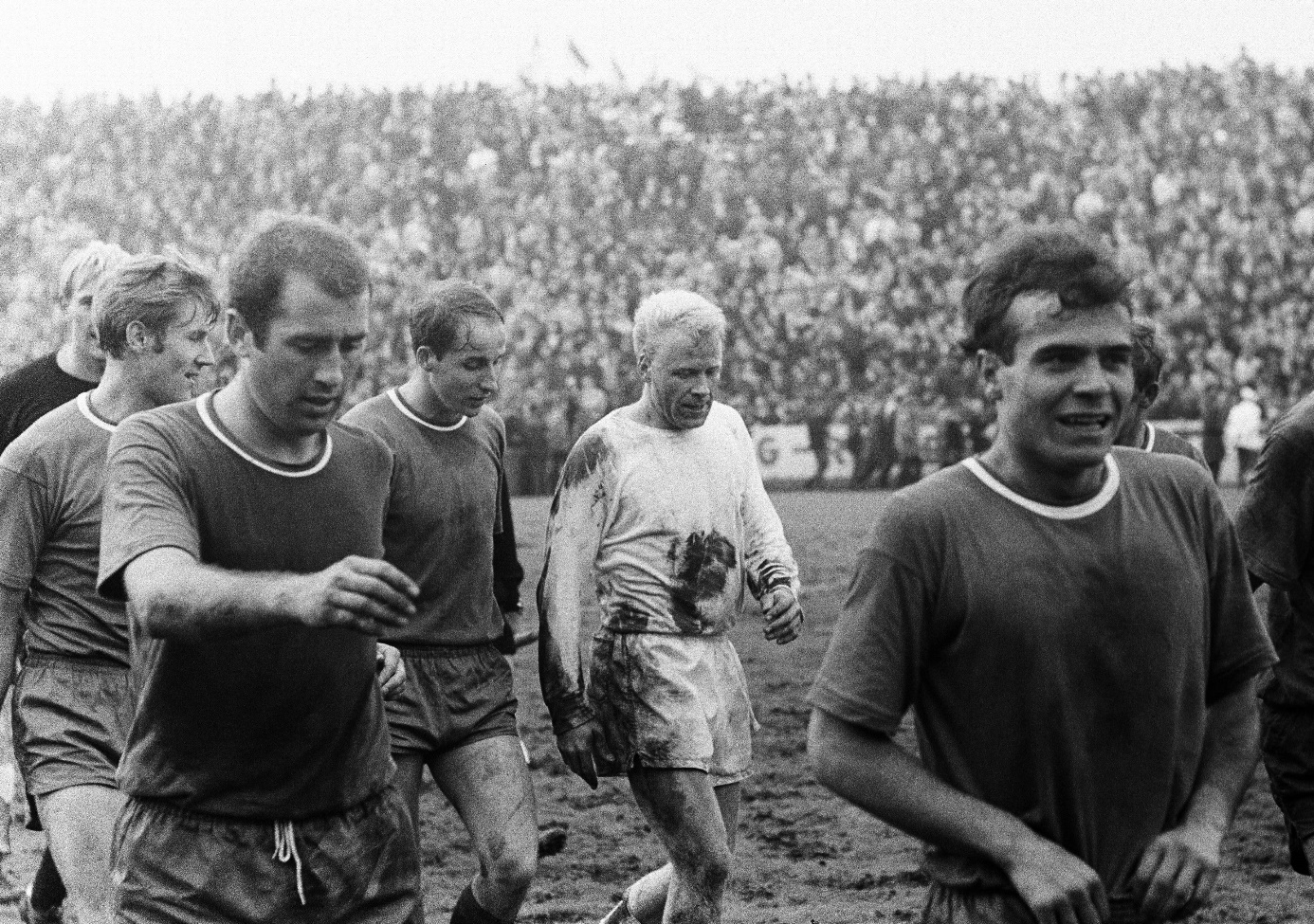 Das erste Aufstiegsspiel zur Bundesliga am 18.05.1968 in Essen. Hertha wird wieder erstklassig. Foto: Imago Images